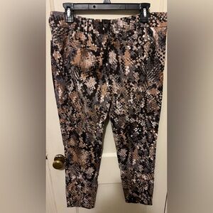 New York & Company Brown, Black and Cream Snake-Print Leggings
